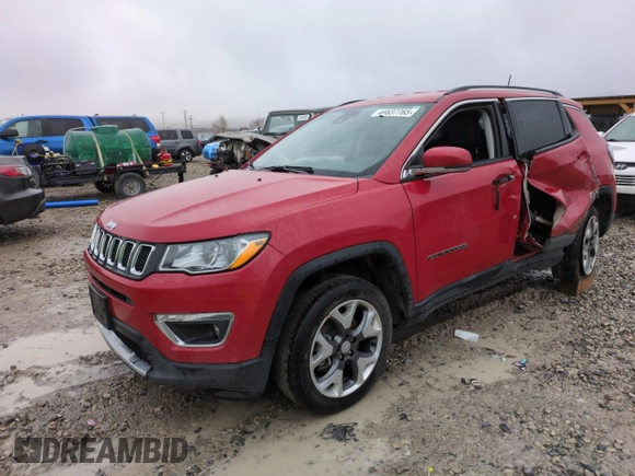 2021 Jeep Compass Limited with VIN 3C4NJDCB0MT527990, listed as a Copart auction lot 44637765 with 76,095 mi miles and Salvage Title. Bid and sale history available at carsss.com. Image 1.