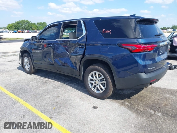 2022 Chevrolet Traverse LS with VIN 1GNERLKWXNJ182507, listed as a IAAI auction lot 42069682 with 34,546 mi miles. Bid and sale history available at carsss.com. Image 3.