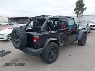 2018 Jeep Wrangler Unlimited Sport S with VIN 1C4HJXDG8JW105612, listed as a IAAI auction lot 42420765 with 54,873 mi miles and . Bid and sale history available at DreamBid. Image 4.