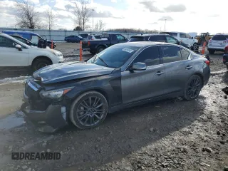 2016 Infiniti Q50 3.0t Red Sport 400 with VIN JN1FV7AR8GM451720, listed as a Copart auction lot 50495645 with 122,158 mi miles and Clean Title. Bid and sale history available at carsss.com. Image 1.