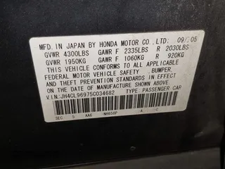 2005 Acura TSX with VIN JH4CL96975C034682, listed as a IAAI auction lot 41596405 with 228,889 mi miles and . Bid and sale history available at DreamBid. Image 9.