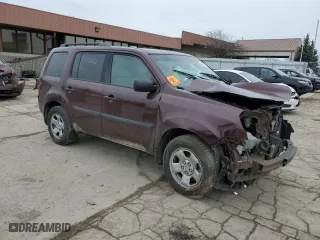 2013 Honda Pilot LX with VIN 5FNYF4H29DB085927, listed as a Copart auction lot 44906785 with 0 mi miles and Salvage Title. Bid and sale history available at carsss.com. Image 4.