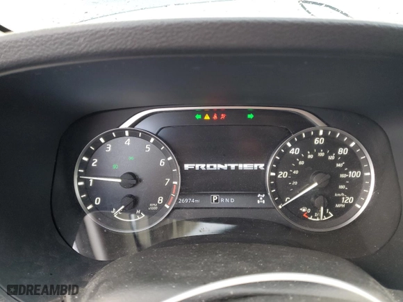 2023 Nissan Frontier SV with VIN 1N6ED1FK4PN631238, listed as a Copart auction lot 43640525 with 26,974 mi miles and Salvage Title. Bid and sale history available at carsss.com. Image 9.