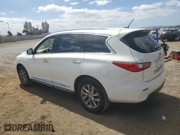 2013 Infiniti JX35 with VIN 5N1AL0MN6DC330680, listed as a Copart auction lot 71867564 with 65,203 mi miles and Salvage Title. Bid and sale history available at carsss.com. Image 2.