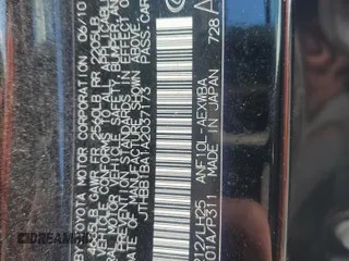2010 Lexus HS 250h with VIN JTHBB1BA1A2037173, listed as a Copart auction lot 55878985 with 200,238 mi miles and Clean Title. Bid and sale history available at DreamBid. Image 12.