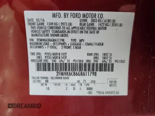 2016 Ford Flex SEL with VIN 2FMHK6C86GBA11798, listed as a Copart auction lot 43787695 with 128,553 mi miles and Salvage Title. Bid and sale history available at carsss.com. Image 13.