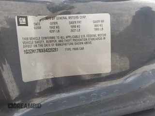 2008 Pontiac G6 GT с VIN 1G2ZH17NX84228281, выставлен на аукционе IAAI как лот 42419626 с пробегом 195 037 миль миль и . История ставок и продаж доступна на DreamBid. Изображение 9.
