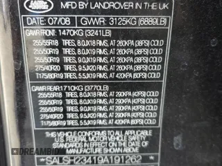 2009 Land Rover Range Rover Sport SC z VIN SALSH23419A191262, wystawiony jako Copart lot #44139425 z przebiegiem 56 114 mil mil oraz Szkoda całkowita • Salvage title. Historia ofert i sprzedaży dostępna na DreamBid. Obrazek 13.