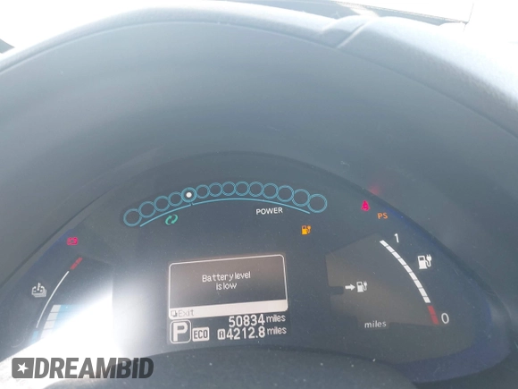 2016 Nissan LEAF S with VIN 1N4AZ0CP9GC307135, listed as a IAAI auction lot 41991588 with 50,834 mi miles. Bid and sale history available at carsss.com. Image 13.