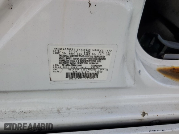 2010 Nissan Sentra SR with VIN 3N1AB6AP3AL633998, listed as a Copart auction lot 44884335 with Not Provided miles and Salvage Title. Bid and sale history available at DreamBid. Image 13.