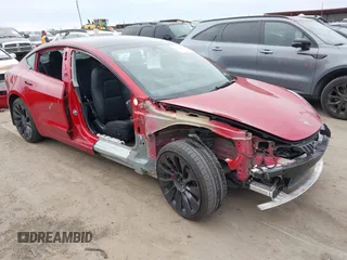 2022 Tesla Model 3 Performance with VIN 5YJ3E1ECXNF329188, listed as a IAAI auction lot 41308371 with 15,220 mi miles and . Bid and sale history available at DreamBid. Image 1.