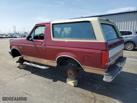 1995 Ford Bronco Custom with VIN 1FMEU15H4SLA00322, listed as a Copart auction lot 62895894 with 0 mi miles and Clean Title. Bid and sale history available at carsss.com. Image 2.
