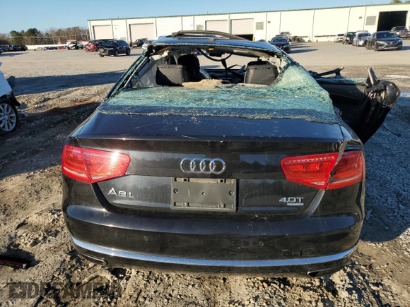 2013 Audi A8 L 4.0L with VIN WAUR2AFD0DN016089, listed as a Copart auction lot 86734844 with 0 mi miles and Salvage Title. Bid and sale history available at carsss.com. Image 6.