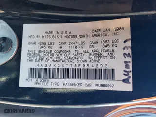 2006 Mitsubishi Eclipse GT with VIN 4A3AK34T76E054893, listed as a Copart auction lot 76243854 with 198,839 mi miles and Salvage Title. Bid and sale history available at carsss.com. Image 13.