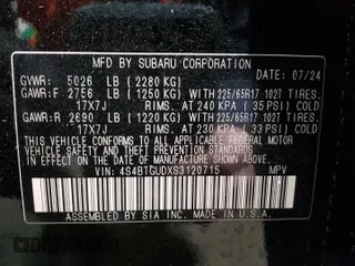 2025 Subaru Outback Wilderness with VIN 4S4BTGUDXS3120715, listed as a Copart auction lot 78613124 with 1,899 mi miles and Salvage Title. Bid and sale history available at carsss.com. Image 14.