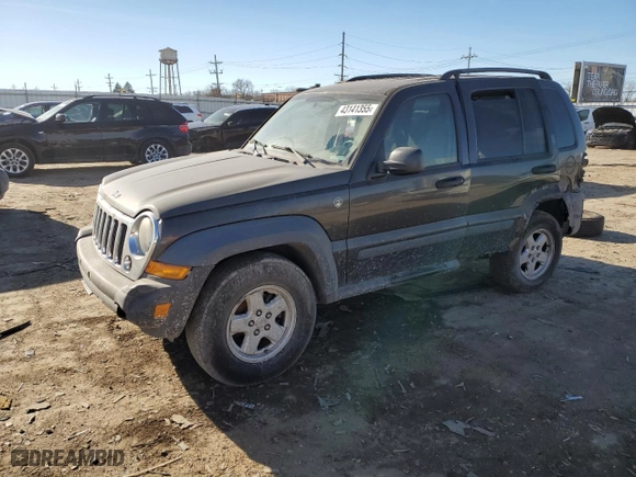 2005 Jeep Liberty Sport with VIN 1J4GL48K95W601814, listed as a Copart auction lot 43141355 with 159,543 mi miles and Salvage Title. Bid and sale history available at carsss.com. Image 1.