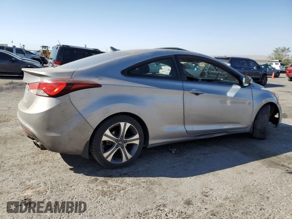 2013 Hyundai Elantra Coupe SE with VIN KMHDH6AE7DU016505, listed as a Copart auction lot 74535694 with 0 mi miles and Salvage Title. Bid and sale history available at carsss.com. Image 3.
