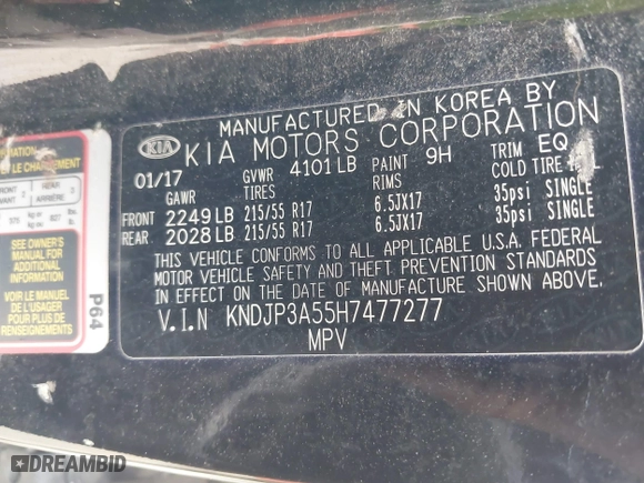 2017 Kia Soul + with VIN KNDJP3A55H7477277, listed as a IAAI auction lot 41837798 with 258,883 mi miles. Bid and sale history available at carsss.com. Image 9.