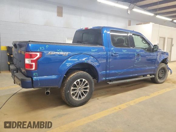 2018 Ford F-150 XL with VIN 1FTEW1E53JFA62022, listed as a Copart auction lot 49797055 with 118,501 mi miles and Salvage Title. Bid and sale history available at carsss.com. Image 3.