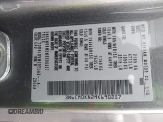 2021 Nissan NV200 SV z VIN 3N6CM0KN2MK690257, wystawiony jako IAAI lot #42086985 z przebiegiem 63 614 mil mil oraz . Historia ofert i sprzedaży dostępna na DreamBid. Obrazek 9.