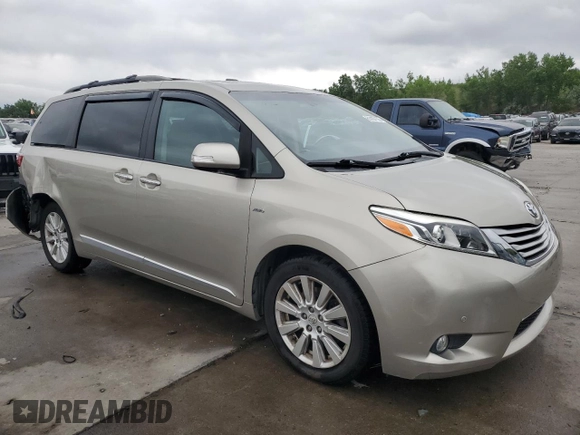 2017 Toyota Sienna XLE z VIN 5TDDZ3DC7HS166182, wystawiony jako Copart lot #61437105 z przebiegiem 101 491 mil mil oraz Szkoda całkowita • Salvage title. Historia ofert i sprzedaży dostępna na DreamBid. Obrazek 4.