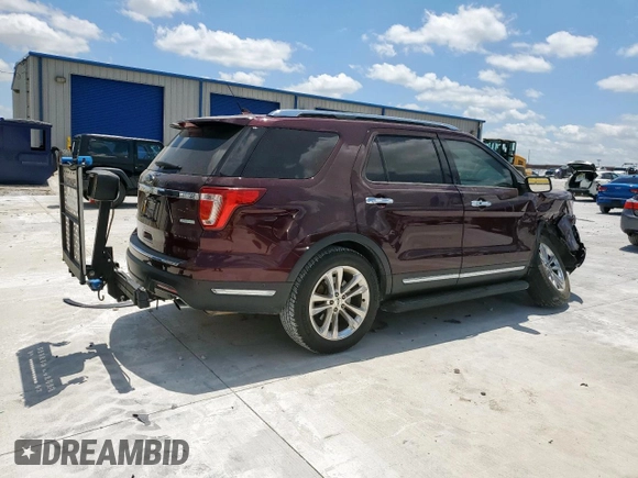 2018 Ford Explorer Limited with VIN 1FM5K7FHXJGB64964, listed as a Copart auction lot 62706785 with 49,119 mi miles and Salvage title. Bid and sale history available at DreamBid. Image 3.