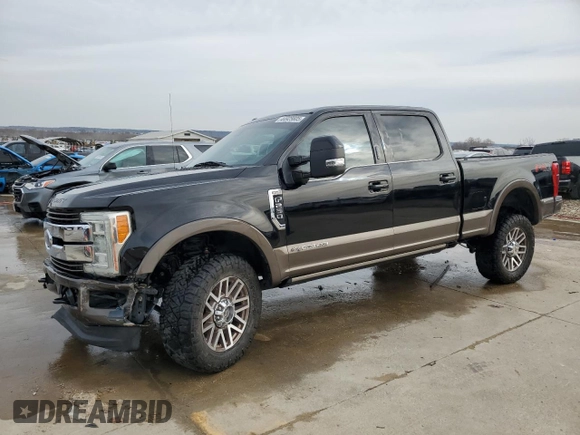 2017 Ford Super Duty F-250 SRW Lariat with VIN 1FT7W2BTXHEC19787, listed as a Copart auction lot 44925605 with 143,552 mi miles and Salvage Title. Bid and sale history available at carsss.com. Image 1.