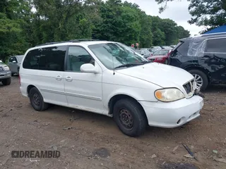 2004 Kia Sedona LX with VIN KNDUP131446493787, listed as a IAAI auction lot 40004348 with 168,374 mi miles. Bid and sale history available at carsss.com. Image 1.