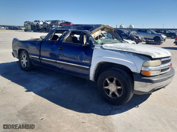 2002 Chevrolet Silverado 1500 LS with VIN 2GCEC19W721227753, listed as a Copart auction lot 81336144 with 0 mi miles and Salvage Title. Bid and sale history available at carsss.com. Image 4.