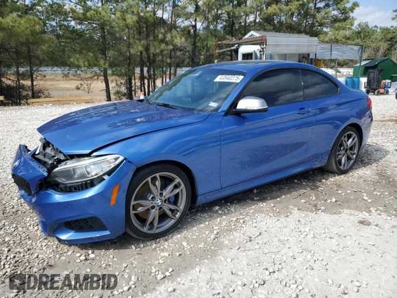 2015 BMW 2 Series M235i with VIN WBA1J7C58FV358750, listed as a Copart auction lot 43540275 with 123,223 mi miles and Salvage Title. Bid and sale history available at carsss.com. Image 1.