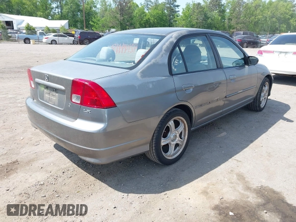 2004 Honda Civic LX with VIN 1HGES16514L020322, listed as a IAAI auction lot 42144118 with 106,190 mi miles. Bid and sale history available at carsss.com. Image 4.