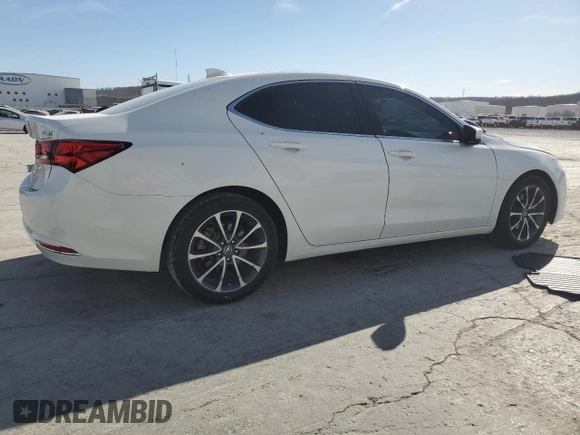 2015 Acura TLX V6 with VIN 19UUB2F38FA010465, listed as a Copart auction lot 49511815 with 153,232 mi miles and Salvage Title. Bid and sale history available at carsss.com. Image 3.