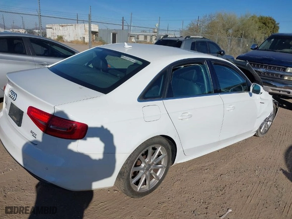2014 Audi A4 Premium Plus with VIN WAUFFAFL4EN028018, listed as a IAAI auction lot 41539368 with 112,570 mi miles. Bid and sale history available at carsss.com. Image 4.
