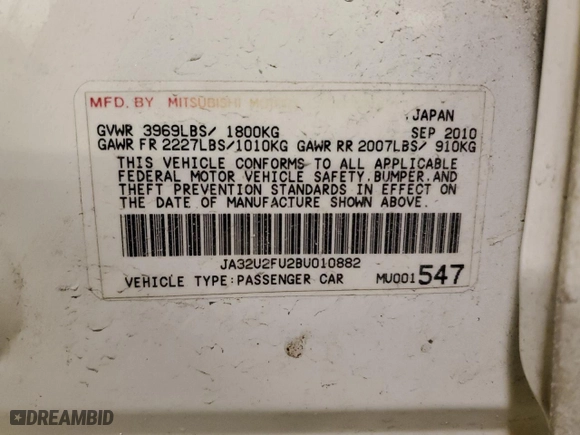 2011 Mitsubishi Lancer ES with VIN JA32U2FU2BU010882, listed as a Copart auction lot 42126545 with 164,836 mi miles and Salvage Title. Bid and sale history available at carsss.com. Image 14.