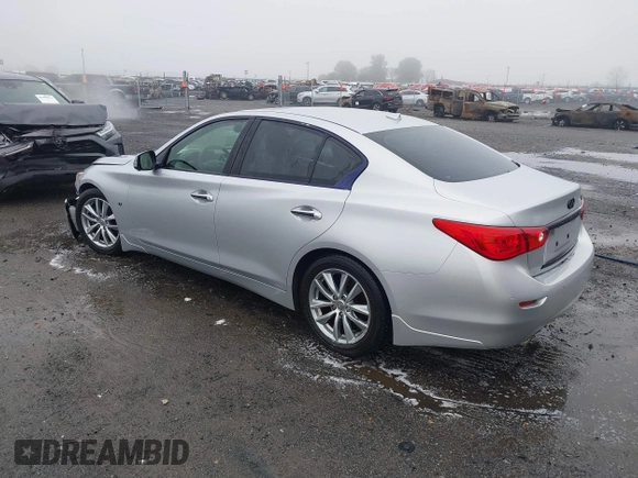 2014 Infiniti Q50 Premium with VIN JN1BV7AP3EM674645, listed as a IAAI auction lot 41941054 with 77,270 mi miles. Bid and sale history available at carsss.com. Image 3.
