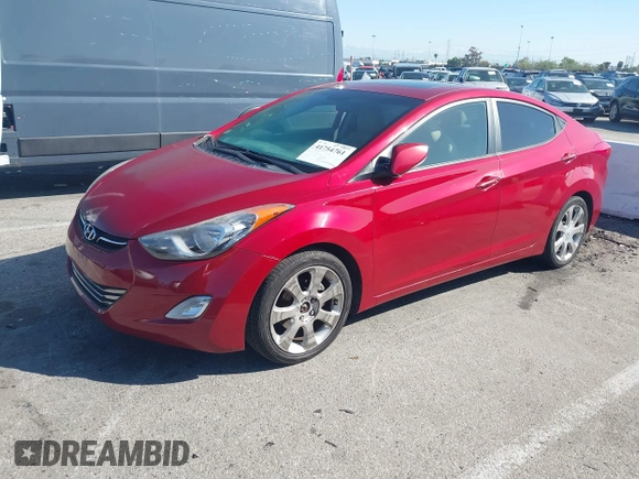 2012 Hyundai Elantra Limited with VIN KMHDH4AE4CU217166, listed as a IAAI auction lot 41754761 with 109,415 mi miles. Bid and sale history available at carsss.com. Image 2.