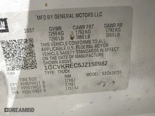 2018 Chevrolet Silverado 1500 LT with VIN 1GCVKREC5JZ150982, listed as a IAAI auction lot 41787560 with 182,423 mi miles. Bid and sale history available at carsss.com. Image 9.