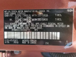 2025 Lexus NX 350h Premium with VIN 2T2GKCEZ3SC040711, listed as a Copart auction lot 56729615 with 5,997 mi miles and Salvage title. Bid and sale history available at DreamBid. Image 14.