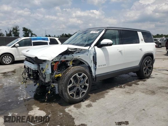 2025 Rivian R1S Adventure z VIN 7PDSGBBA5SN067374, wystawiony jako Copart lot #55279895 z przebiegiem 1 120 mil mil oraz Szkoda całkowita • Salvage title. Historia ofert i sprzedaży dostępna na DreamBid. Obrazek 1.