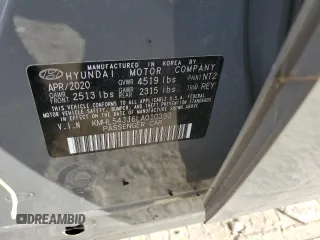 2020 Hyundai Sonata Hybrid Limited with VIN KMHL54JJ6LA010393, listed as a Copart auction lot 41460595 with 62,393 mi miles and Salvage Title. Bid and sale history available at carsss.com. Image 13.