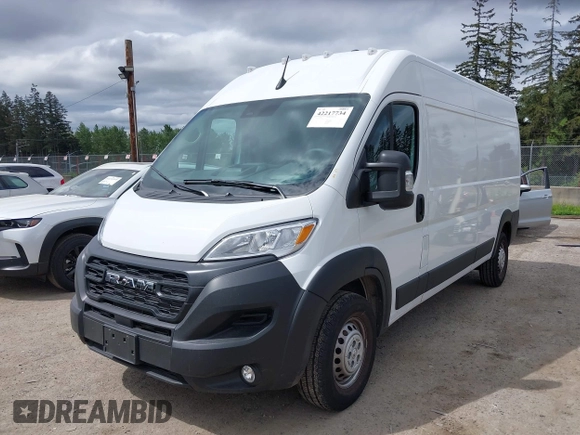 2025 Ram ProMaster Cargo Tradesman with VIN 3C6LRVDG5SE519375, listed as a IAAI auction lot 42217734 with 3,940 mi miles and . Bid and sale history available at DreamBid. Image 2.