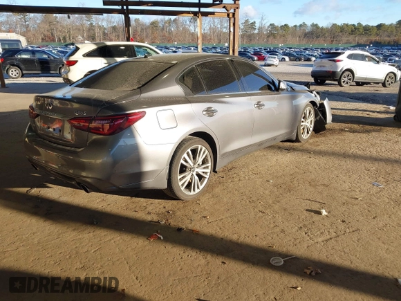 2020 Infiniti Q50 3.0t SPORT with VIN JN1EV7AR2LM252815, listed as a IAAI auction lot 41251310 with 48,117 mi miles. Bid and sale history available at carsss.com. Image 4.