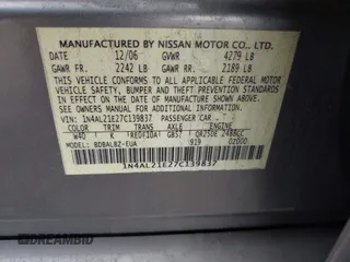 2007 Nissan Altima 2.5 S with VIN 1N4AL21E27C139837, listed as a IAAI auction lot 41856658 with 172,861 mi miles. Bid and sale history available at carsss.com. Image 9.