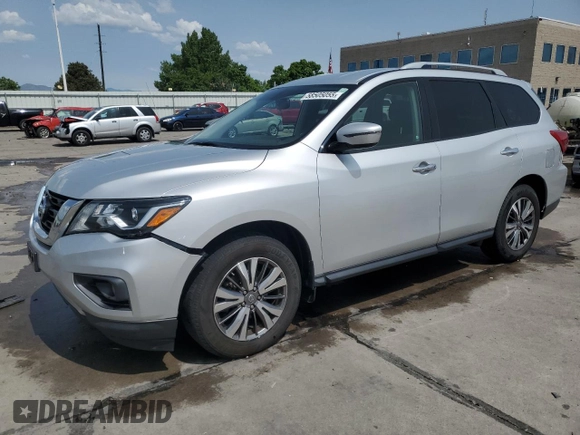 2018 Nissan Pathfinder Platinum with VIN 5N1DR2MM5JC665603, listed as a Copart auction lot 58505055 with 157,836 mi miles and Salvage title. Bid and sale history available at DreamBid. Image 1.