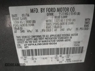 2016 Ford Edge SEL z VIN 2FMPK4J96GBB18054, wystawiony jako IAAI lot #42031225 z przebiegiem 167 461 mil mil oraz . Historia ofert i sprzedaży dostępna na DreamBid. Obrazek 9.