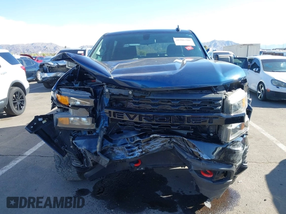 2021 Chevrolet Silverado 1500 Custom Trail Boss with VIN 3GCPYCEF0MG137222, listed as a IAAI auction lot 41906200 with 29,517 mi miles and . Bid and sale history available at DreamBid. Image 6.
