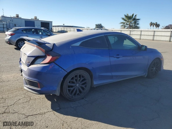 2020 Honda Civic Si Coupe with VIN 2HGFC3A53LH753374, listed as a Copart auction lot 81543424 with 92,643 mi miles and Salvage Title. Bid and sale history available at carsss.com. Image 3.