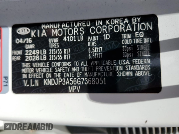 2016 Kia Soul + z VIN KNDJP3A56G7368051, wystawiony jako Copart lot #57609315 z przebiegiem 116 612 mil mil oraz Czysty tytuł • Clean title. Historia ofert i sprzedaży dostępna na DreamBid. Obrazek 12.