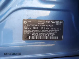 2013 BMW 3 Series 335i xDrive z VIN WBA3B9G5XDNR89623, wystawiony jako Copart lot #80271704 z przebiegiem 148 365 mil mil oraz Szkoda całkowita • Salvage title. Historia ofert i sprzedaży dostępna na DreamBid. Obrazek 12.