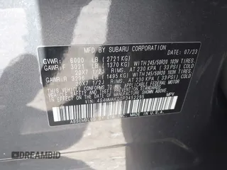 2023 Subaru Ascent Onyx Limited z VIN 4S4WMAKD0P3452295, wystawiony jako IAAI lot #42117410 z przebiegiem Nie podano mil oraz . Historia ofert i sprzedaży dostępna na DreamBid. Obrazek 9.